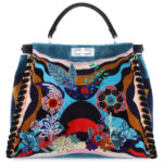 Fendi Embroidered Velvet Peekaboo Bag